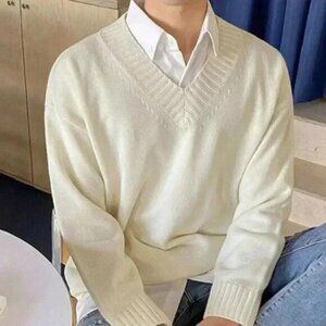 Apricot Casual Mens Solid Drop Shoulder Sweater
